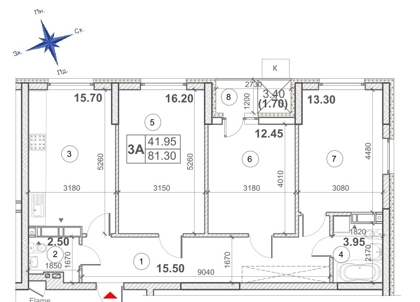 3-комнатная 81.3 м² в ЖК Кирилловский Гай от 34 300 грн/м², Киев