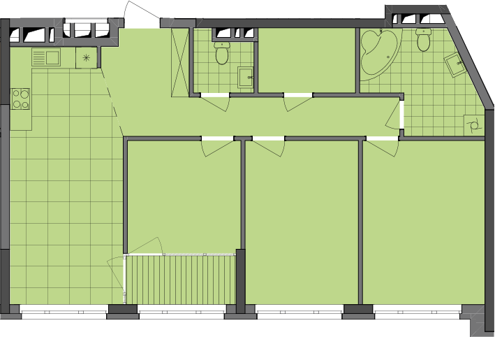 3-кімнатна 94.96 м² в ЖК Dibrova Park від 24 252 грн/м², Київ