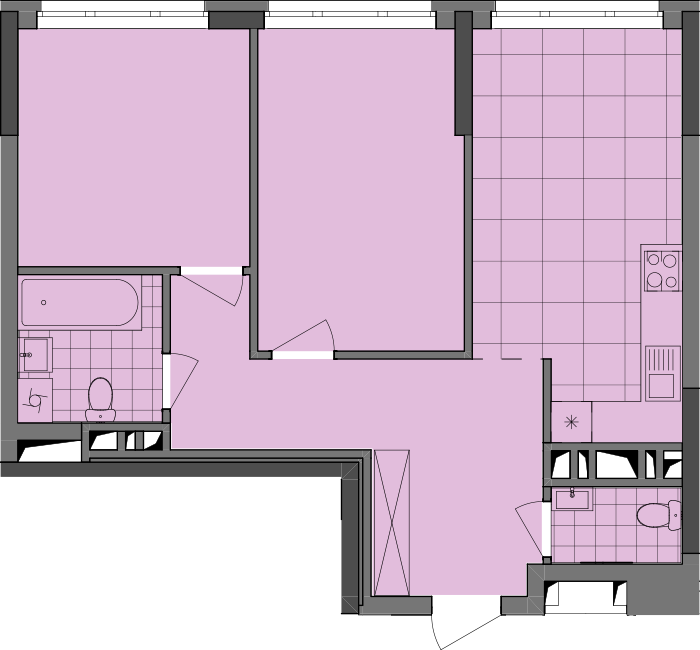 2-кімнатна 62.26 м² в ЖК Dibrova Park від 24 003 грн/м², Київ