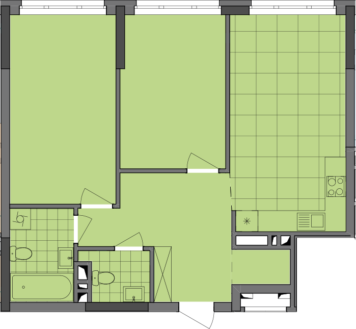 2-кімнатна 70.76 м² в ЖК Dibrova Park від 24 003 грн/м², Київ