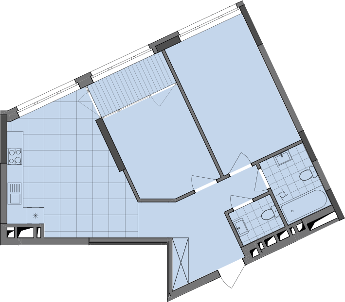 2-комнатная 68.66 м² в ЖК Dibrova Park от 24 003 грн/м², Киев