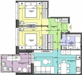 2-комнатная 53.6 м² в ЖК Файна Таун от 60 300 грн/м², Киев