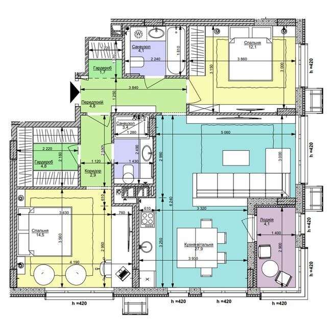 2-кімнатна 80.3 м² в ЖК Файна Таун від 57 150 грн/м², Київ