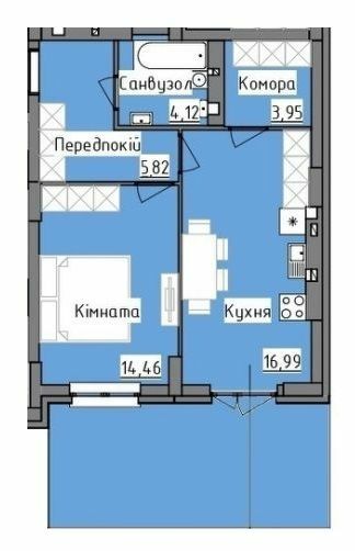 1-кімнатна 48.84 м² в ЖК R2 Residence від 19 750 грн/м², Львів