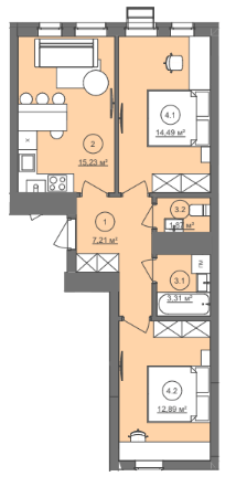 2-комнатная 55 м² в ЖК Well Home от 26 800 грн/м², Львов