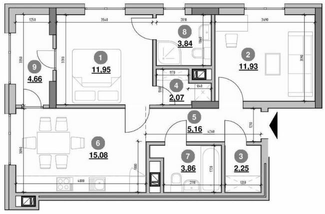 2-комнатная 60.08 м² в ЖК Вилла Погулянка от 48 050 грн/м², Львов