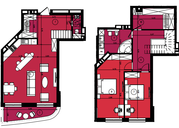 Дворівнева 114.42 м² в ЖК Парус Smart від 19 300 грн/м², Львів