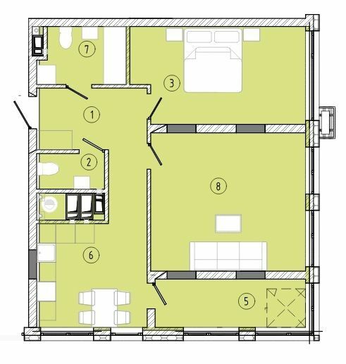 2-комнатная 65.62 м² в ЖК Стрыйская 45. Вторая линия от 31 050 грн/м², Львов