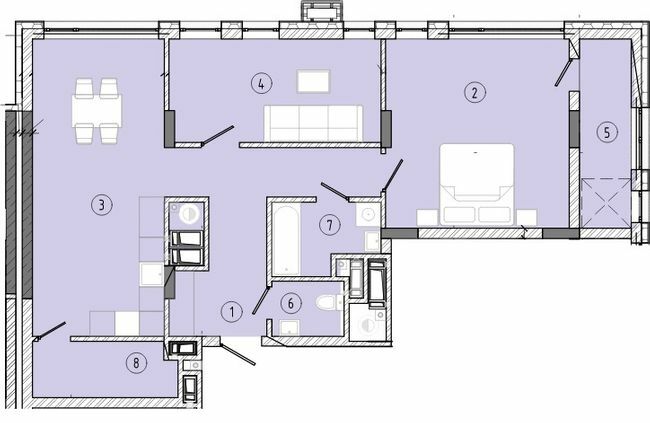 2-комнатная 80.34 м² в ЖК Стрыйская 45. Вторая линия от 31 050 грн/м², Львов