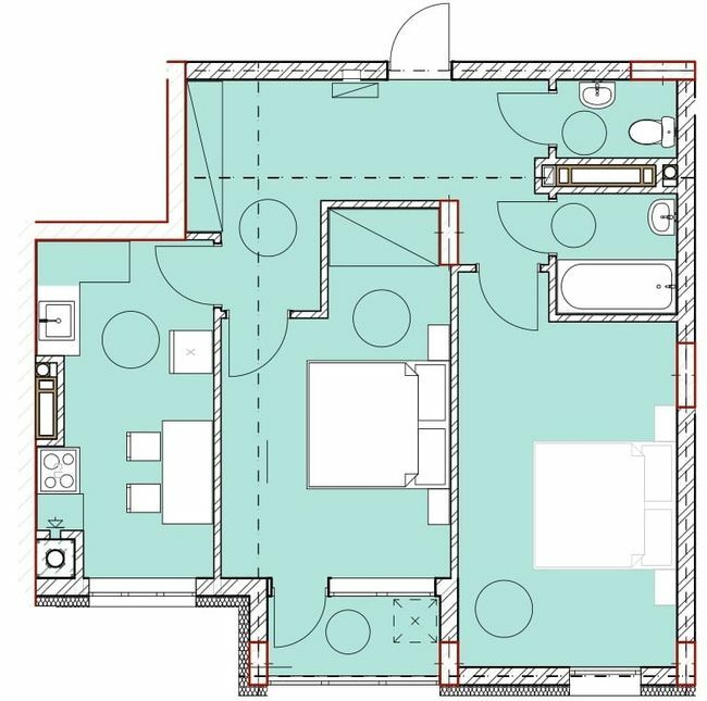 2-комнатная 60.74 м² в ЖК Комфорт Плюс от 19 750 грн/м², г. Дубляны