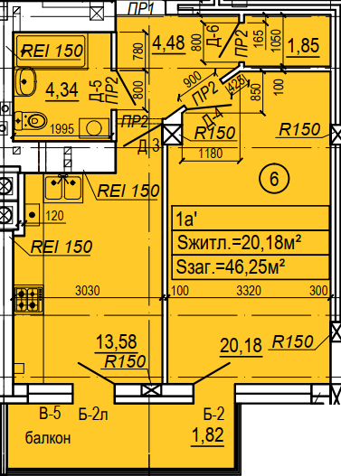 1-кімнатна 46.25 м² в ЖК Еко-дім на Тракті 4 від 17 500 грн/м², с. Лисиничі