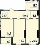 2-комнатная 82.41 м² в ЖК BonAparte от 31 000 грн/м², Харьков