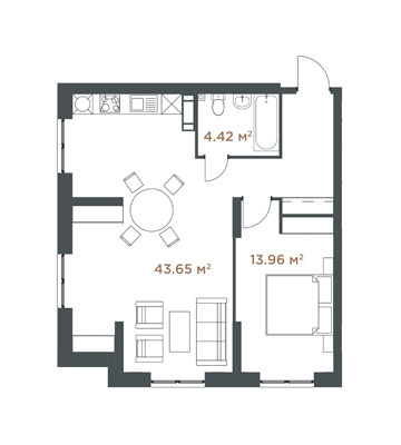 2-комнатная 62.03 м² в ЖК Central Hills от 32 000 грн/м², Киев