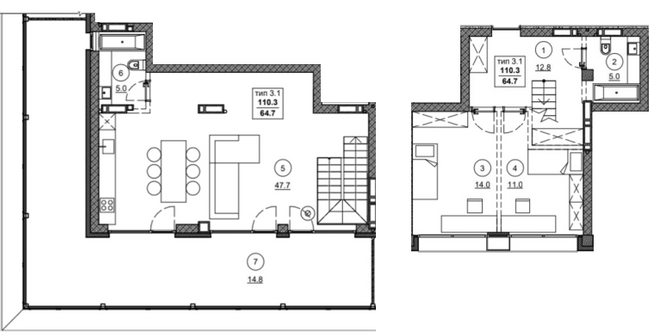 Двухуровневая 121.3 м² в ЖК Олимпийский от 22 000 грн/м², Днепр