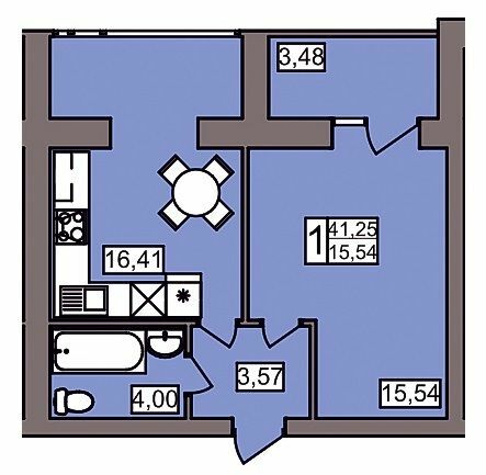 1-кімнатна 41.25 м² в ЖК Північний від 11 450 грн/м², Хмельницький