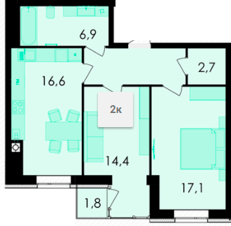 2-кімнатна 66.7 м² в ЖК Forest Home від 22 400 грн/м², Вінниця