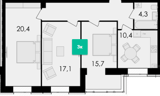 3-кімнатна 80 м² в ЖК Forest Home від 21 900 грн/м², Вінниця