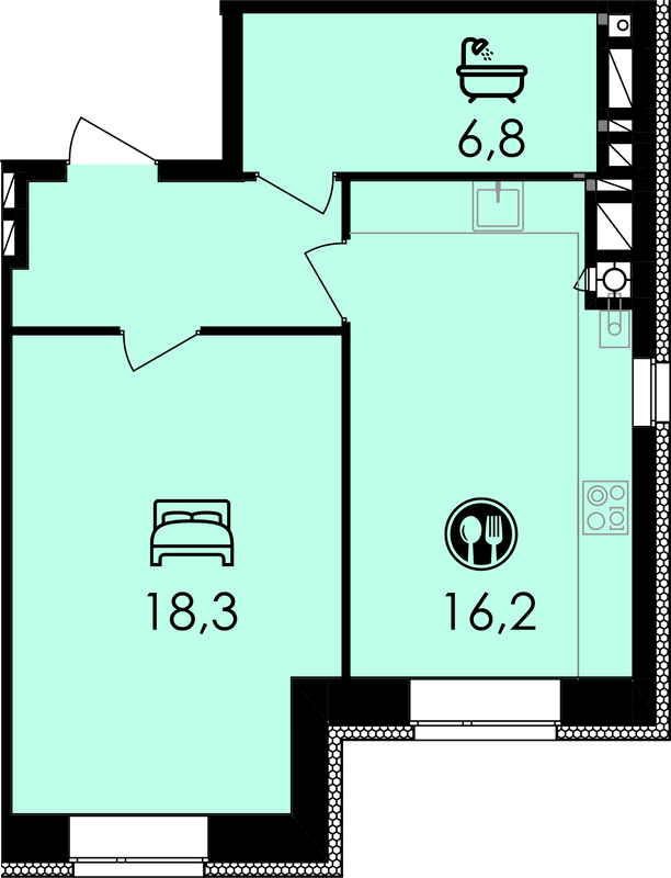 1-комнатная 47 м² в ЖК Forest Home от 23 400 грн/м², Винница