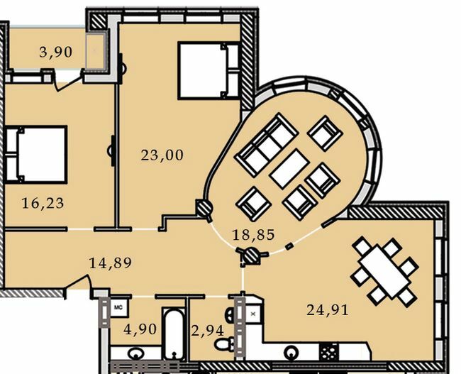 3-комнатная 108.62 м² в ЖК Premier Tower от 34 600 грн/м², Винница