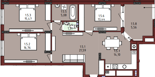 3-кімнатна 93.3 м² в ЖК New від 23 900 грн/м², Львів