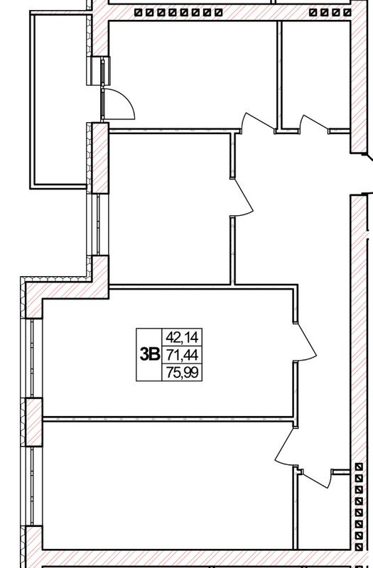 3-кімнатна 75.99 м² в ЖК Мічуріна від 15 000 грн/м², с. Агрономічне