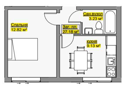 1-кімнатна 27.18 м² в ЖК Лайм від 13 800 грн/м², с. Агрономічне