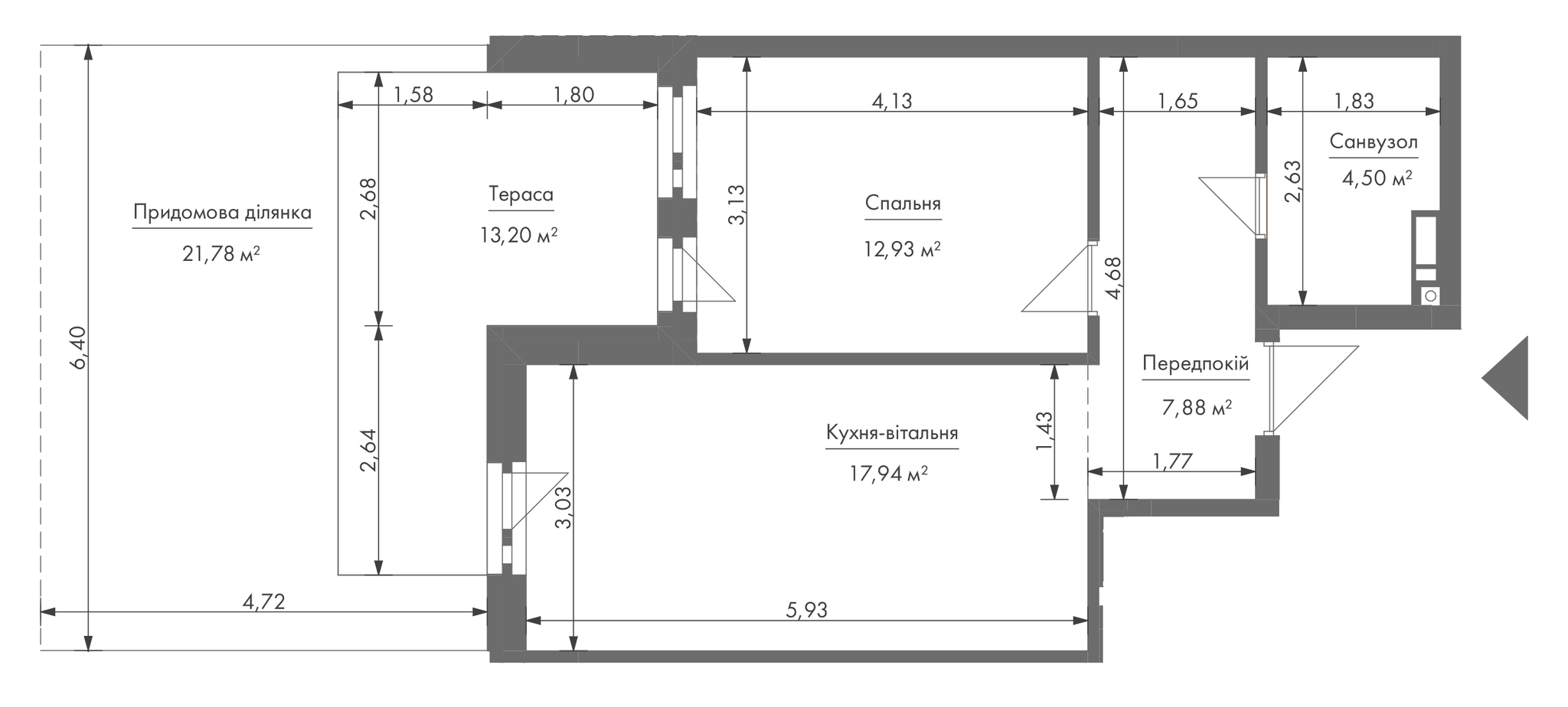 1-кімнатна 47.9 м² в ЖК Gravity Park від 36 280 грн/м², Київ