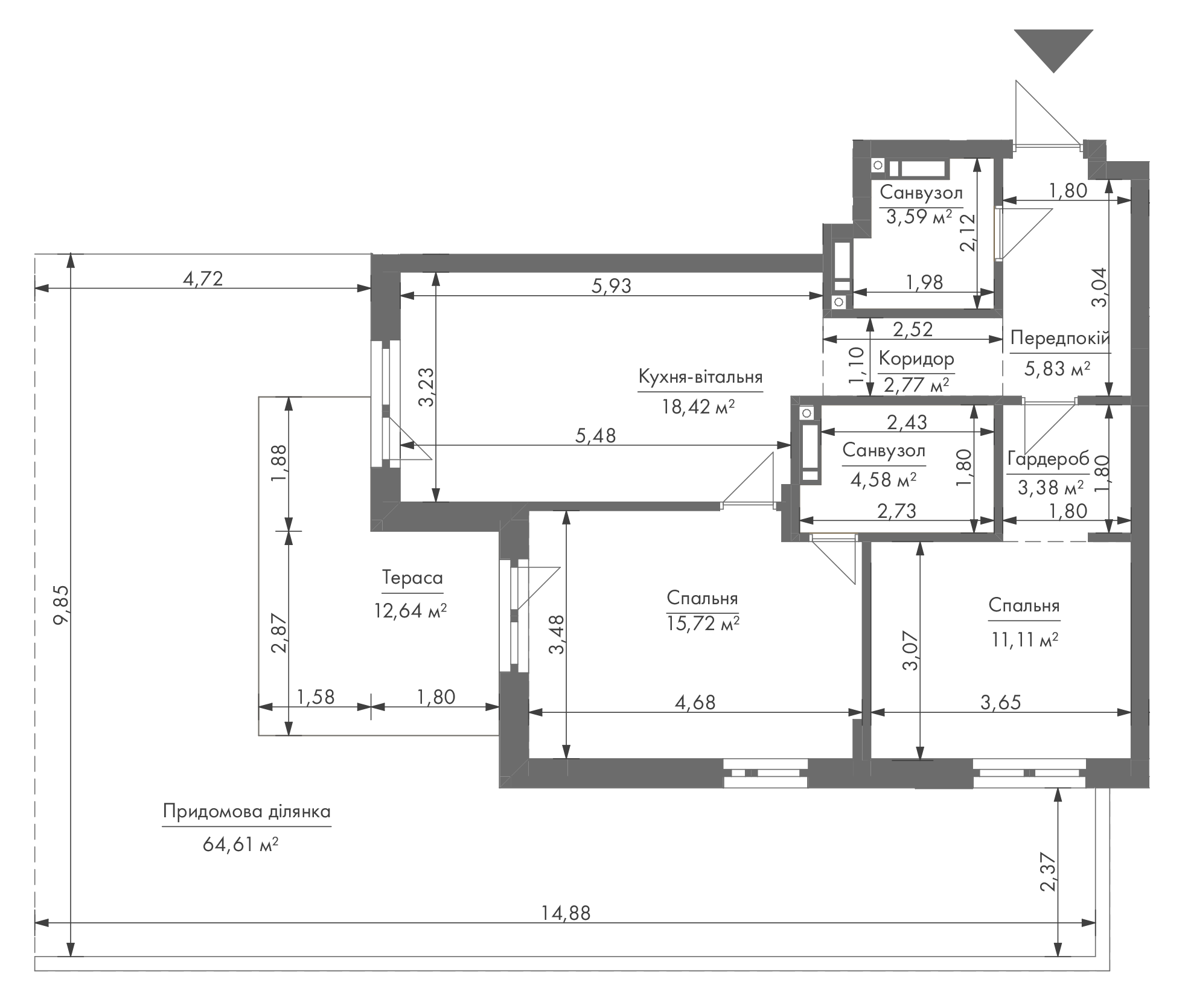 2-кімнатна 69.7 м² в ЖК Gravity Park від 32 395 грн/м², Київ