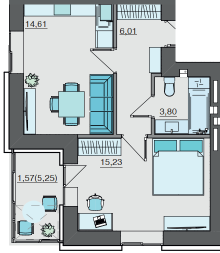 1-комнатная 41.22 м² в ЖК Супернова от 20 000 грн/м², Луцк