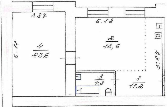 2-кімнатна 58.2 м² в КБ Наваль від 23 150 грн/м², Миколаїв