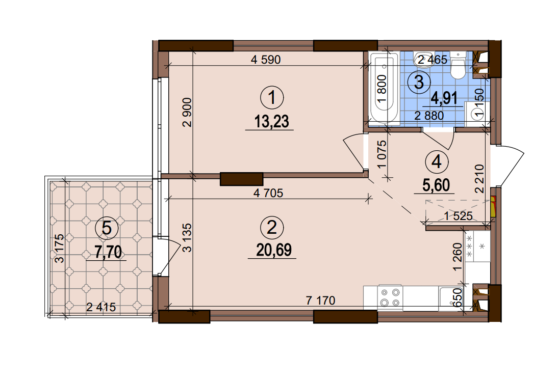 1-комнатная 43.85 м² в ЖК Варшавский-2 от 31 950 грн/м², Киев