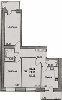 3-комнатная 81.12 м² в ЖК на ул. Интернационалистов, 35/1-35/5 от 16 900 грн/м², Сумы