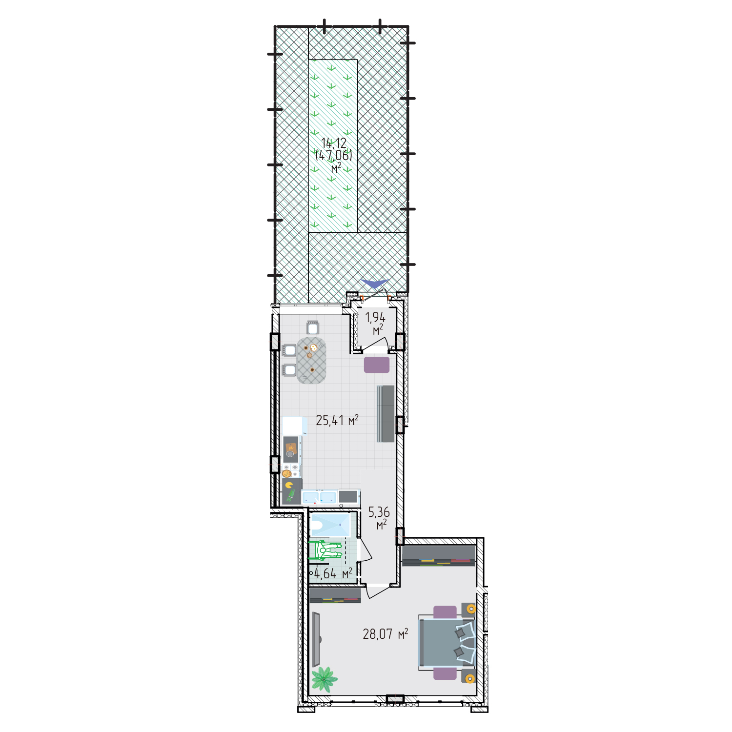 3-комнатная 79.54 м² в ЖК Лавандовый от 31 625 грн/м², г. Бровары