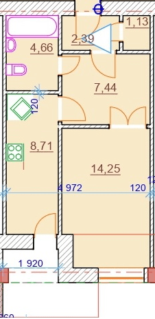 1-кімнатна 38.53 м² в ЖК Парк Стоун від 17 050 грн/м², Херсон