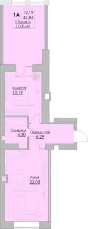 1-кімнатна 61.86 м² в ЖК Греків Ліс від 18 150 грн/м², м. Умань