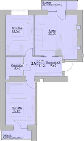 2-комнатная 73.12 м² в ЖК Греків Ліс от 18 150 грн/м², г. Умань