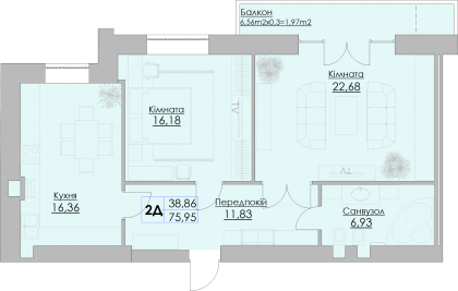 2-комнатная 75.95 м² в ЖК Греків Ліс от 18 150 грн/м², г. Умань