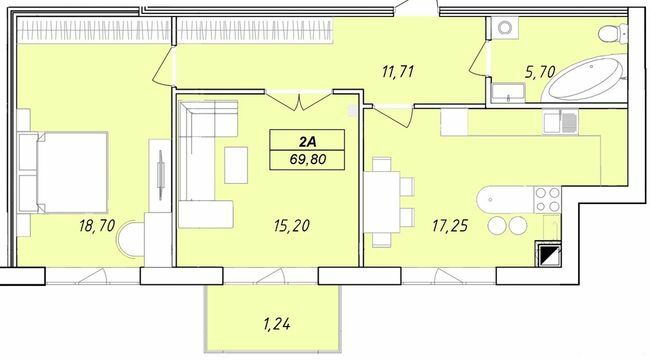 2-комнатная 69.8 м² в ЖК Елецкий от 27 000 грн/м², Чернигов