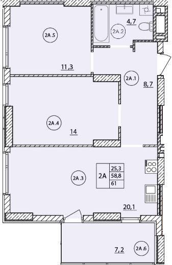 2-комнатная 61 м² в ЖК Масаны Сити от 17 200 грн/м², Чернигов