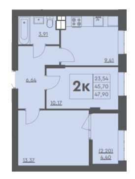 2-кімнатна 47.9 м² в ЖК Scandia від 17 000 грн/м², м. Бровари