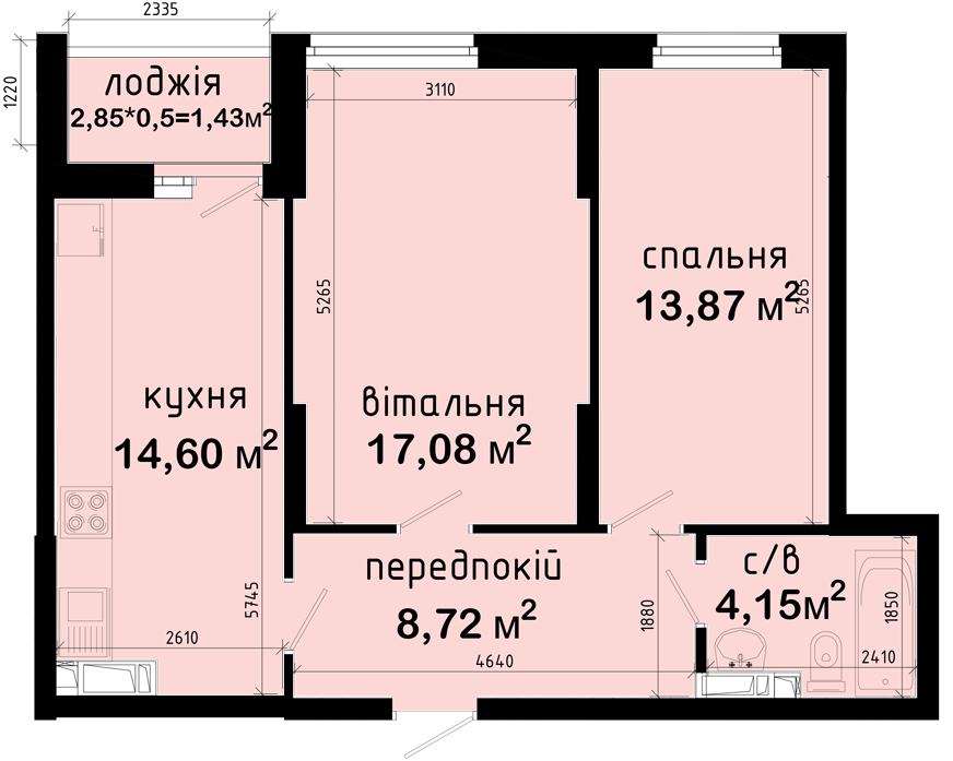 2-кімнатна 59.85 м² в ЖК Авеню 42 від 50 000 грн/м², Київ