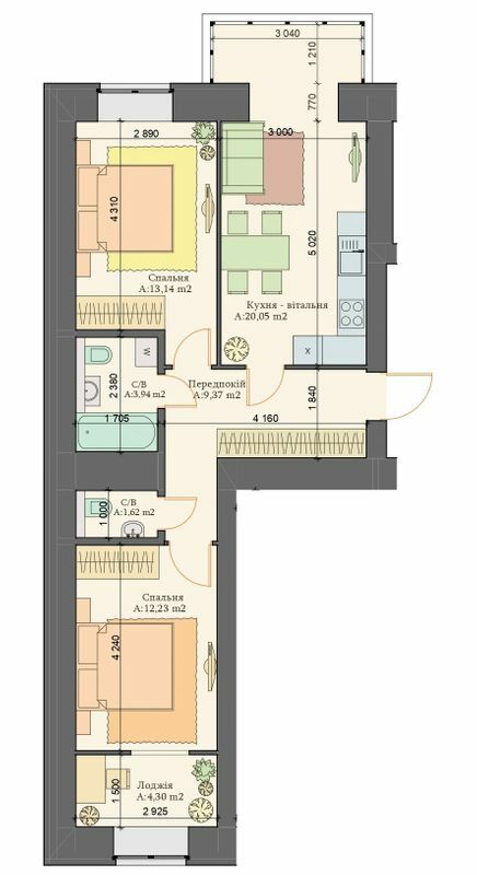 2-комнатная 67.4 м² в ЖК Art Residence от 27 950 грн/м², г. Ирпень