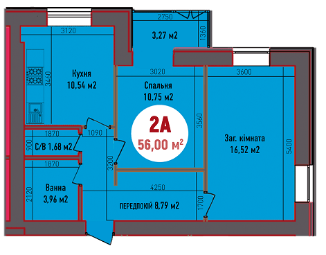 2-комнатная 56 м² в ЖК Покровский от 19 400 грн/м², пгт Гостомель