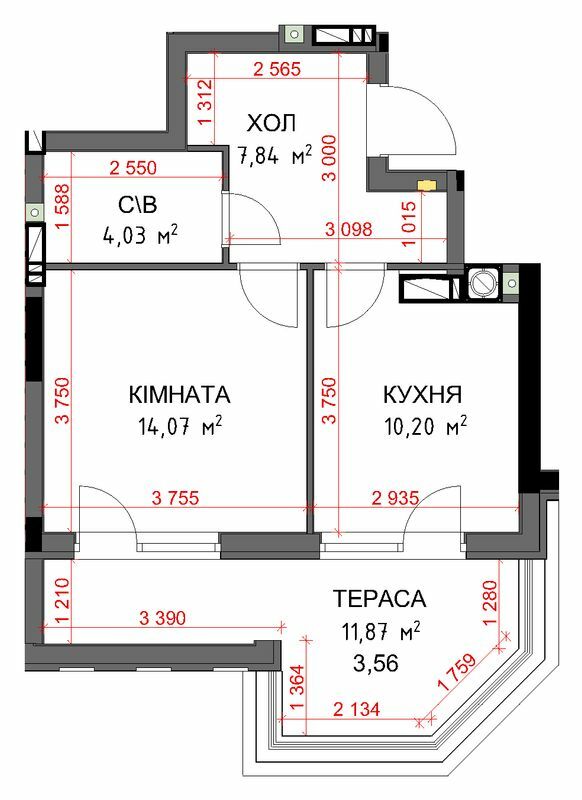 1-кімнатна 39.7 м² в ЖК На Прорізній 2 від 28 500 грн/м², смт Гостомель