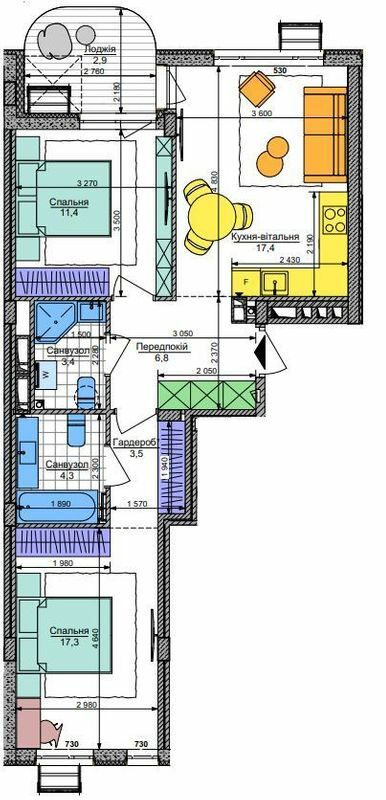 2-комнатная 63.5 м² в ЖК Respublika от 55 350 грн/м², Киев