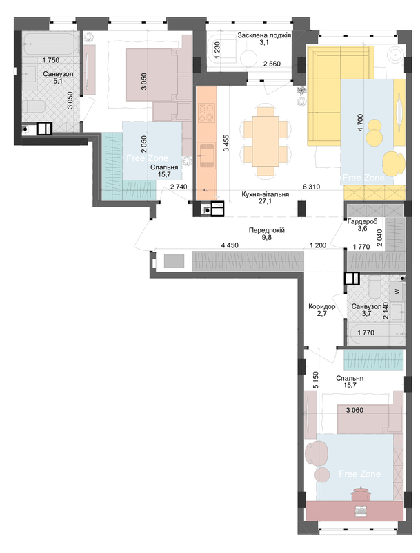 2-кімнатна 86.5 м² в ЖК Respublika від 59 950 грн/м², Київ