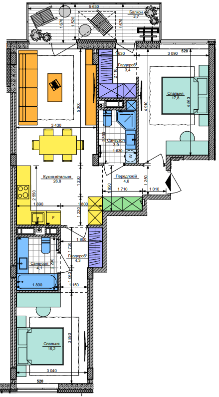 2-комнатная 76.1 м² в ЖК Respublika от 50 450 грн/м², Киев