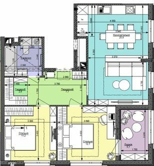 2-комнатная 71 м² в ЖК Файна Таун от 49 400 грн/м², Киев