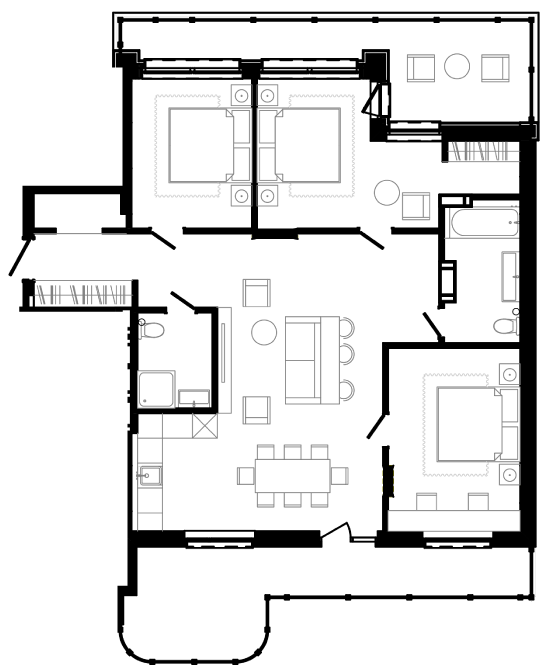 3-кімнатна 109 м² в ЖК 044 від 58 000 грн/м², Київ