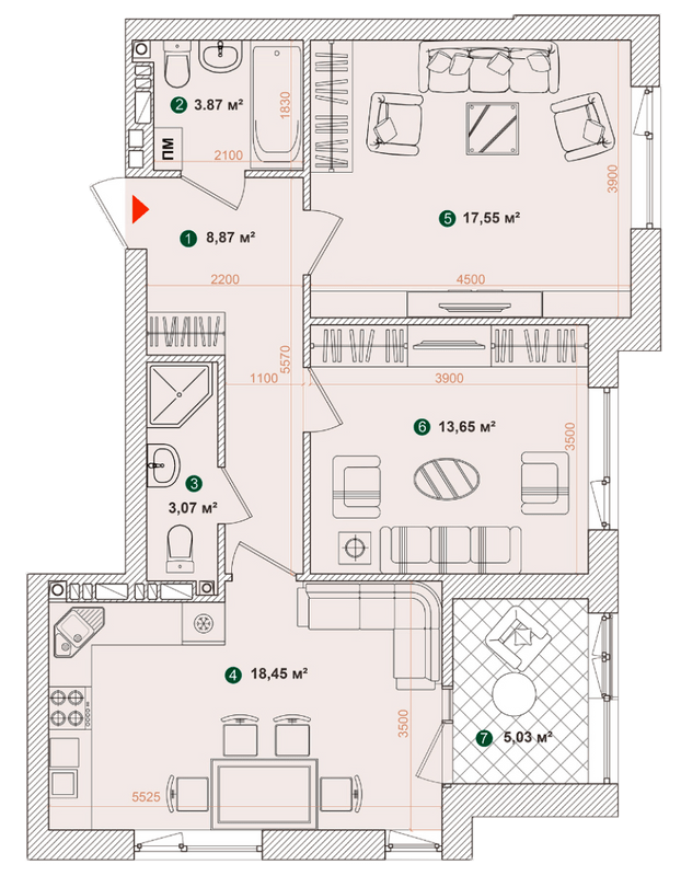 2-комнатная 70.49 м² в ЖК Forest Park от 28 000 грн/м², Киев